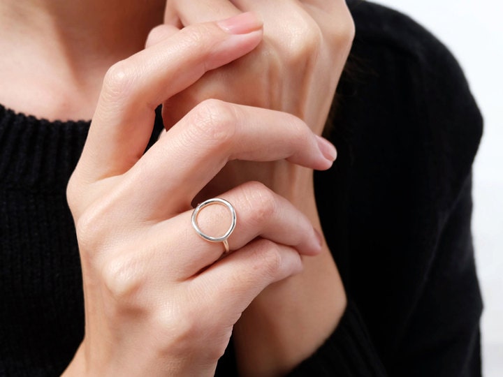 Open Circle Ring Open Circle Ring Silver Circle Ring Etsy