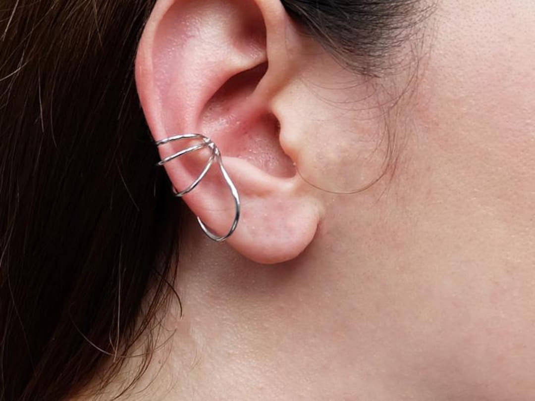 イヤリング Two Lines / Crossing Silver925 Ear Cuff For Men & Women 2.5mm Two Lines / Crossing Sterling Silver925 Ear Cuff For