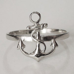 anchor ring, anchor jewelry, nautical jewelry, nautical ring, anchor, beach jewelry, silver anchor ring, silver ring, sailing jewelry