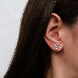 tree of life earrings, tree of life, stud earring, silver stud earring, tree earrings, silver tree of life earrings, silver tree earrings