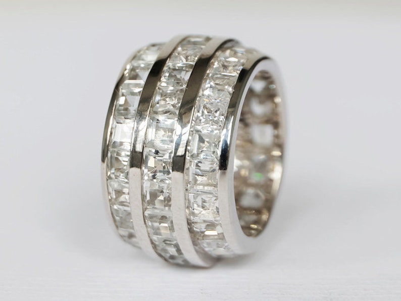 ZIRCONIA STATEMENT RING cubic zirconia ring silver band Etsy