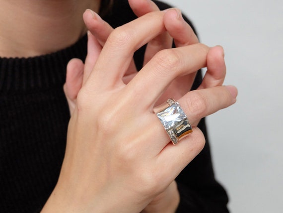 WIDE CZ RING Wide Sterling Silver Ring Wide Band Ring Silver Ring Band Ring Thick Ring Heavy Ring Cubic Zirconia Band Cz Band Ring Etsy