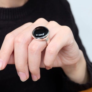 BLACK ONYX RING, natural black onyx ring, natural black onyx, onyx ring, black onyx ring, sterling silver ring, onyx designer ring, onyx