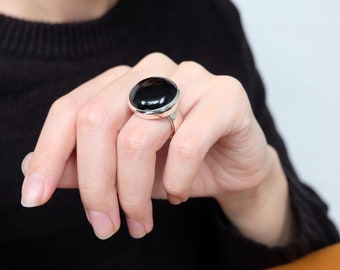 BLACK ONYX RING, natural black onyx ring, natural black onyx, onyx ring, black onyx ring, sterling silver ring, onyx designer ring, onyx