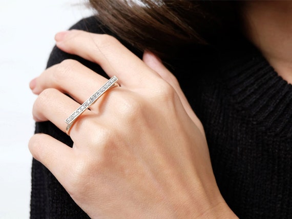 Diamond Bar Double Finger Ring – Kimberly C Fine Jewelry