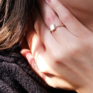 square ring, geometric jewelry, geometric ring, silver square ring, simple ring, open square ring, minimalist ring, minimal jewelry, square