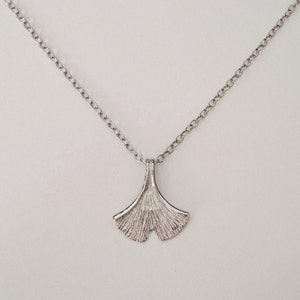 ginkgo necklace, nature necklace, silver necklace, leaf necklace, ginkgo biloba leaf, gift for her, ginkgo, ginkgo jewelry, ginkgo leaf