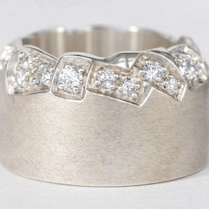 MOUNTAIN STATEMENT RING, cubic zirconia ring, mountain ring, cz ring, big ring, heavy ring, large ring, wide dome ring, band ring,solid ring