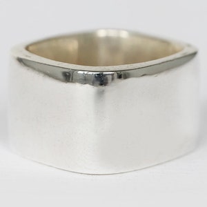 ANILLO SÓLIDO CUADRADO, anillo de plata maciza cuadrado, anillo unisex de plata, anillo llamativo, anillo pesado, anillo geométrico, anillo rectangular, anillo cuadrado
