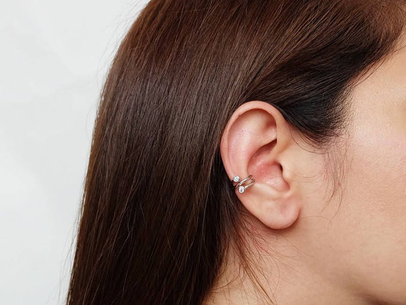 Ear Cuff Parallel Ear Cuff Climber Silver Ear Cuff Wide Etsy