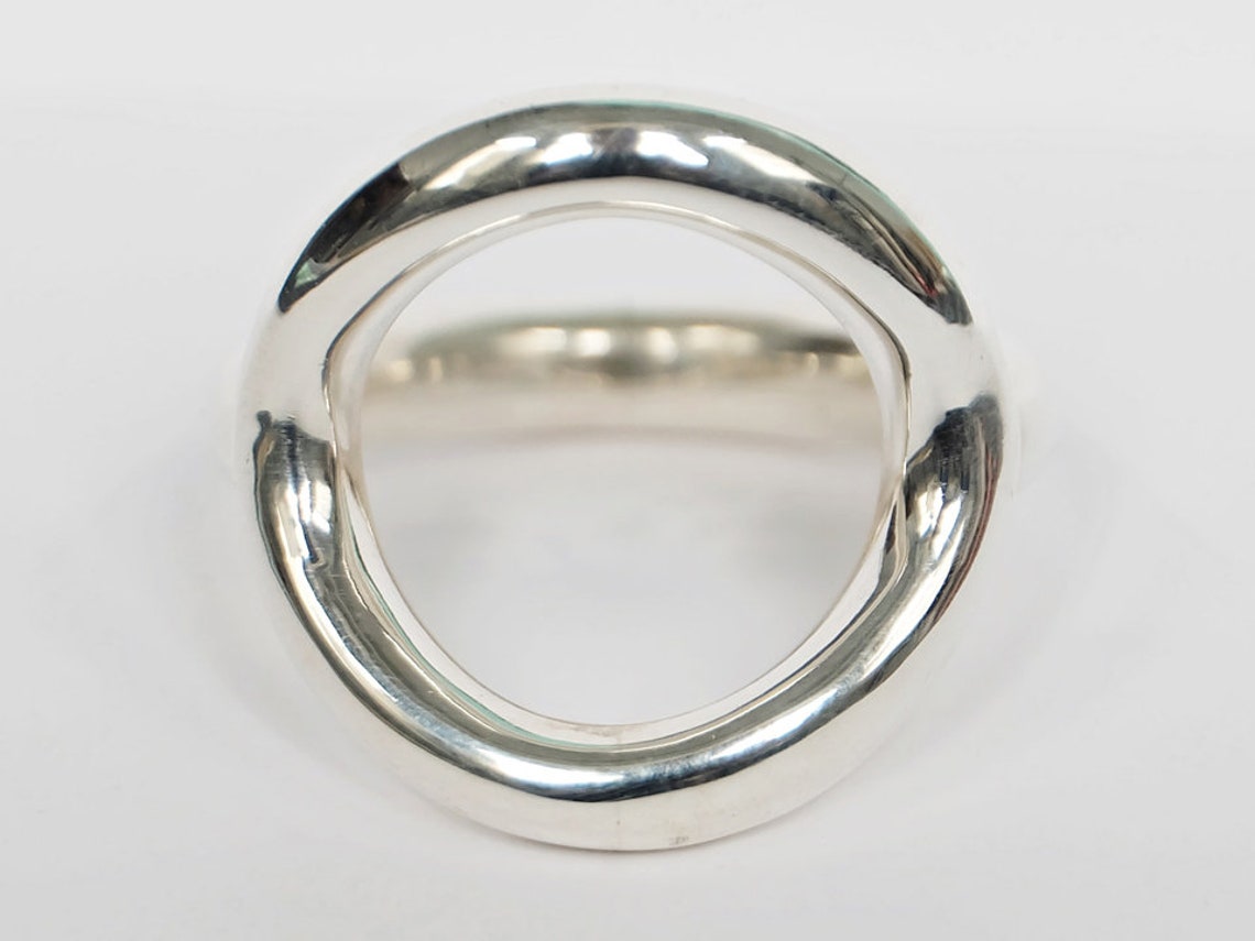 CIRCLE RING Large Circle Ring Solid Circle Ring Circle Etsy