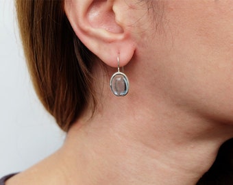 blue topaz earrings, sterling silver topaz earrings, blue topaz dangle earrings, blue topaz jewelry, march birthstone jewelry, blue topaz
