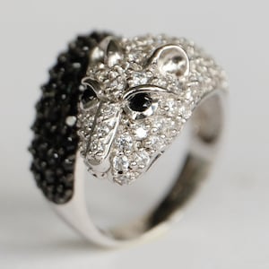 ANILLO CON DISEÑO DE LEOPARDO, hermoso anillo de jaguar, anillo de pantera en plata esterlina, anillo de leopardo en plata, anillo de leopardo en plata esterlina, joyería elegante