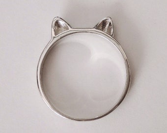cat ear ring, cat ring, silver cat ring, kitty ring, cat jewelry, animal jewelry, animal ring, cat lady gift, cat lovers, cat, kitty