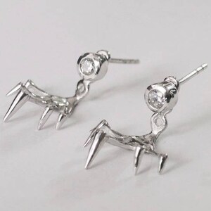 two way spike earring, ear jacket, ear jacket earrings, two way earring, silver ear jacket, double sided earring, front back earrings image 3