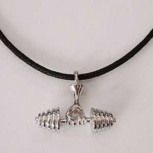 dumbbell necklace, dumbbell pendant, dumbbell charm, barbell weight charm, fitness necklace, gym pendant, gym jewelry, fitness jewelry, gym