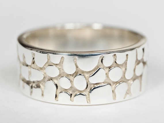 CREATE TEXTURE RING Textured Organic Silver Ring Solid Ring