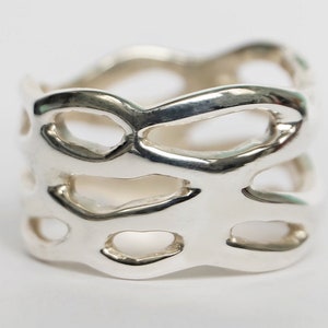 MULTI STRANDS RING, thumb ring, stacking wires ring, modern design ring, statement ring, band thumb ring, chunky silver ring, boho ring image 2