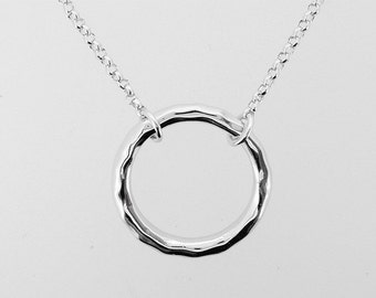 eternal love necklace, circle necklace, karma necklace, silver circle necklace, eternity necklace, simple necklace, circle pendant, circle