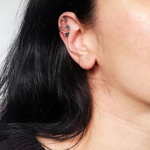 ginkgo leaf ear cuff, nature earrings, silver ear cuff, leaf earcuff, ginkgo biloba leaf, gift for her, ginkgo, ginkgo jewelry, ginkgo leaf