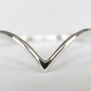 chevron ring, thumb ring, v ring, stacking ring, midi ring, silver chevron ring, v shaped ring, knuckle ring, silver thumb ring, chevron image 1