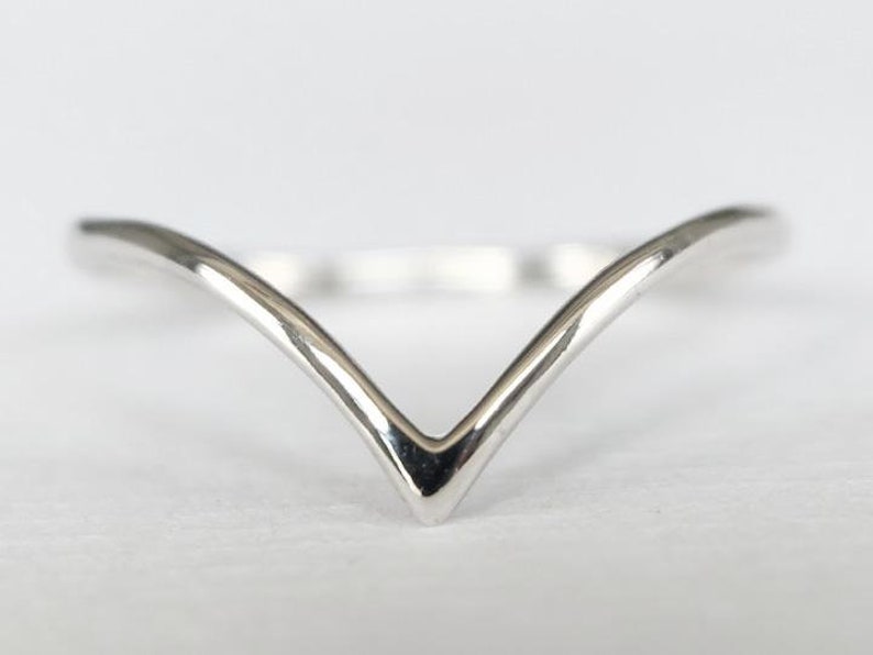 chevron ring, thumb ring, v ring, stacking ring, midi ring, silver chevron ring, v shaped ring, knuckle ring, silver thumb ring, chevron image 1