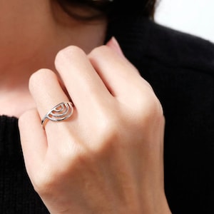 u shaped ring, three line ring, line ring, minimalist ring, modern ring, simple ring, geometric ring, double line ring, silver line ring
