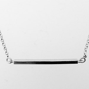 square bar necklace, bar necklace, square bar, bar, simple necklace, silver bar necklace, silver necklace, square neckalce, bar pendant