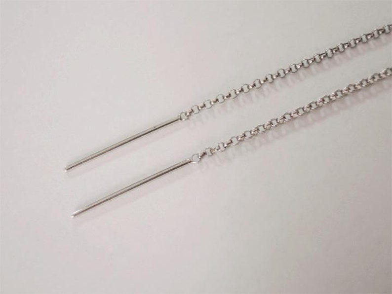threader earrings, chain earrings, threader earrings silver, threader earrings pin, thread earrings, drop earrings, silver threader earrings image 3