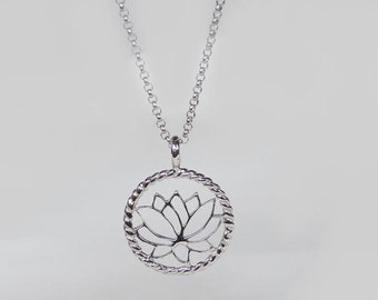 lotus flower necklace, lotus necklace hypoallergenic, lotus necklace dainty, lotus necklace silver, lotus silver necklace, lotus necklace