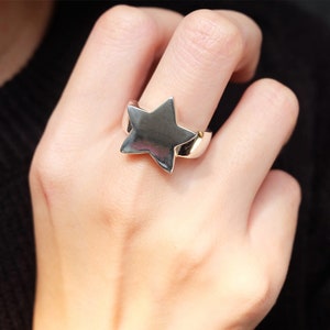SOLID RING, Silber Stern Ring, Statement Ring, Stern Ring, grober Ring, Unisex Ring, Ring für Männer, Ring für Frauen, geometrische Ring
