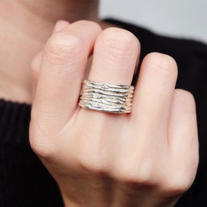 DIAMOND WIDE RING, wide statement ring, solid diamond ring, solid silver ring, wide ring, silver diamond ring, textured ring, chunky ring