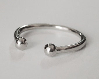 small bead ring, beaded ring, tiny ring, band ring, minimal ring, minimal jewelry, thin silver ring, adjustable ring, simple ring, bead ring