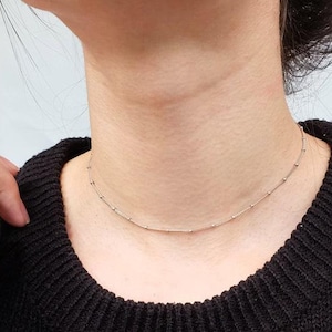 bead choker, bead necklace, dainty necklace, layered choker, beaded necklace, beaded choker, minimal jewelry, silver choker, silver necklace