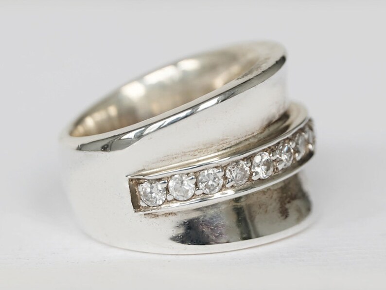 ZIRCONIA STATEMENT RING Cubic Zirconia Ring White Ring Cz Etsy