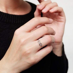 infinity knot ring, knot ring, dainty knot ring, small knot ring, adjustable knot ring, small knot ring, reversible ring, tie the knot ring