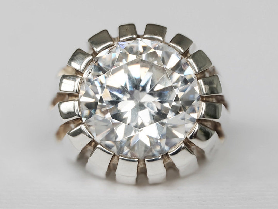 STATEMENT ZIRCON RING, Big Statement Zircon Ring, Sterling Silver Ring