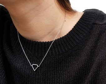 diamondshape necklace, geometric necklace, dainty necklace, geometric jewelry, everyday necklace, triangle jewelry, triangle pendant