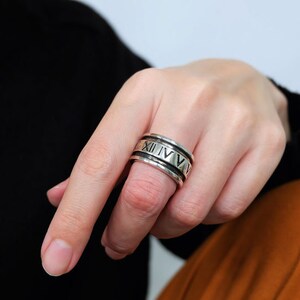 ROMAN NUMBER RING, roman ring, number ring, gothic ring, sterling silver ring, solid number ring, unisex band, unisex ring,solid silver ring