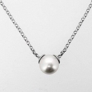 pearl necklace, tiny freshwater pearl necklace, gift for her, minimal necklace, small pearl, small pearl necklace, delicate pearl necklace image 2