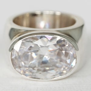 ANILLO ANCHO CZ, anillo ancho de plata esterlina, anillo de banda ancha, anillo de plata, anillo de banda, anillo grueso, anillo pesado, banda de circonita cúbica, anillo de banda cz