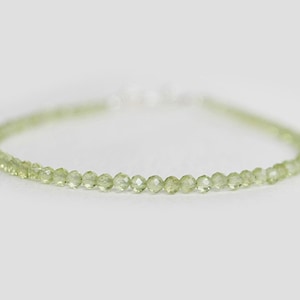 delicate peridot, gemstone bracelet, august birthstone, leo birthday gift, genuine gemstone jewelry for women, dainty bracelet, bracelet