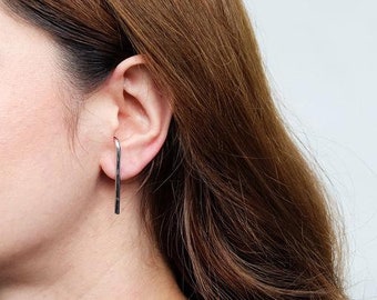 minimalist bar stud, silver bar stud, stud earrings, bar earrings, bar stud earrings, line earrings, minimal earrings, minimalist earrings