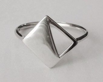 half triangle ring, geometric ring, triangle, silver triangle ring, minimalist ring, triangle rings, geometric jewelry, everyday ring