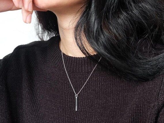 Square bar sale necklace