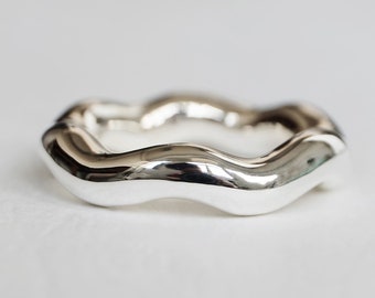 CURVE CHUNKY RING, chunky dome ring, curve ring, silver statement ring, solid ring, large curve ring, chunky wide ring, modern silver ring