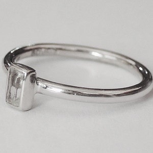 cz square ring, square ring, geometric ring, square, silver square ring, square jewelry, minimalist ring, square rings, geometric jewelry image 3