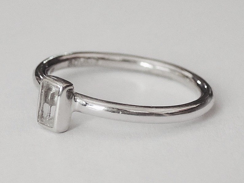 cz square ring, square ring, geometric ring, square, silver square ring, square jewelry, minimalist ring, square rings, geometric jewelry image 3