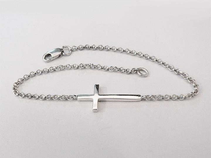 Cross Bracelet Cross Bracelet Sideways Cross Bracelet Baby Etsy