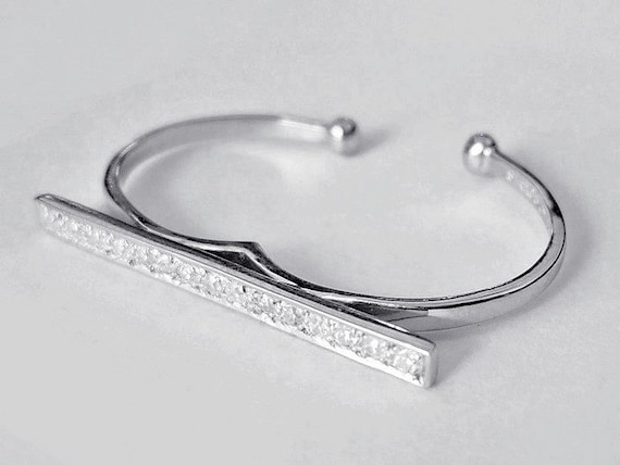 Double Finger Band Ring Cz, Adjustable Ring, Double Band Ring